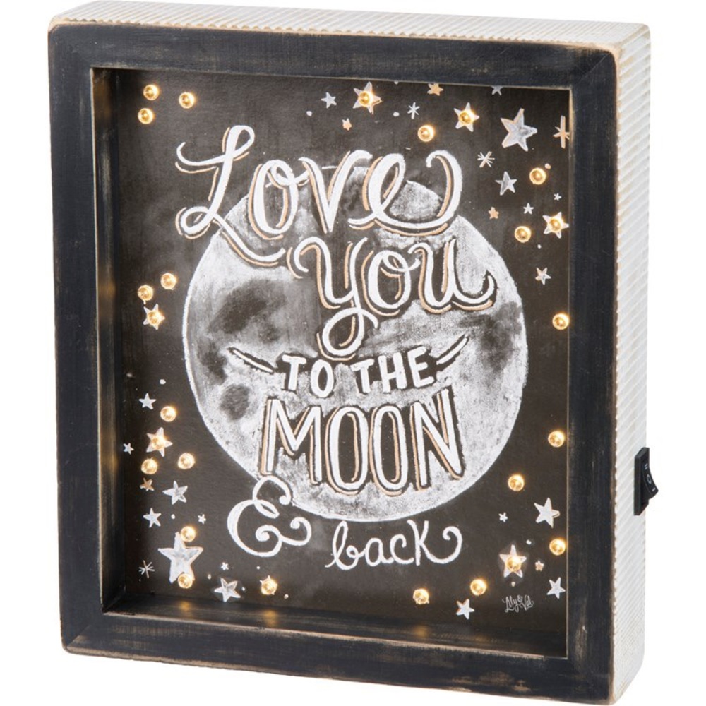 “I Love You to the Moon and Back” LED Chalk Sign